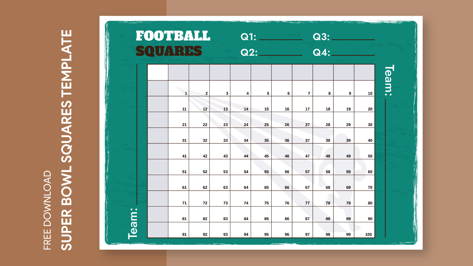super bowl squares with numbers free google docs template - gdoc.io